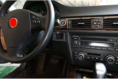 Miniatura 5 de YIWANG Adhesivo de fibra de carbono real de mezcla de colores para interior de coche, marco para BMW Serie 3 E90 2005-2012