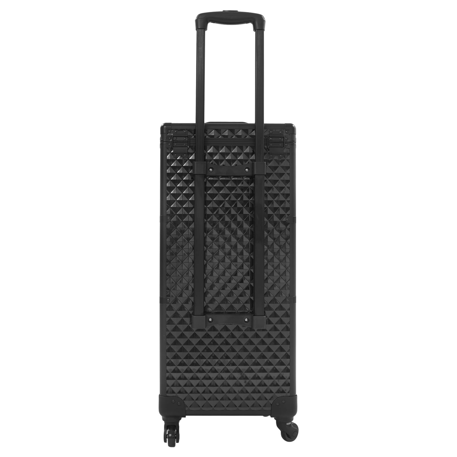 Kosmetikkoffer mit Rollen, Schminkkoffer Trolley, Beauty Case mit 3 Schubladen und 4 Schlüssel, Groß Kosmetikkoffer, Ngaelkoffer, Make up Koffer für Nageltechniker, Kosmetikerinnen und Stickerinnen