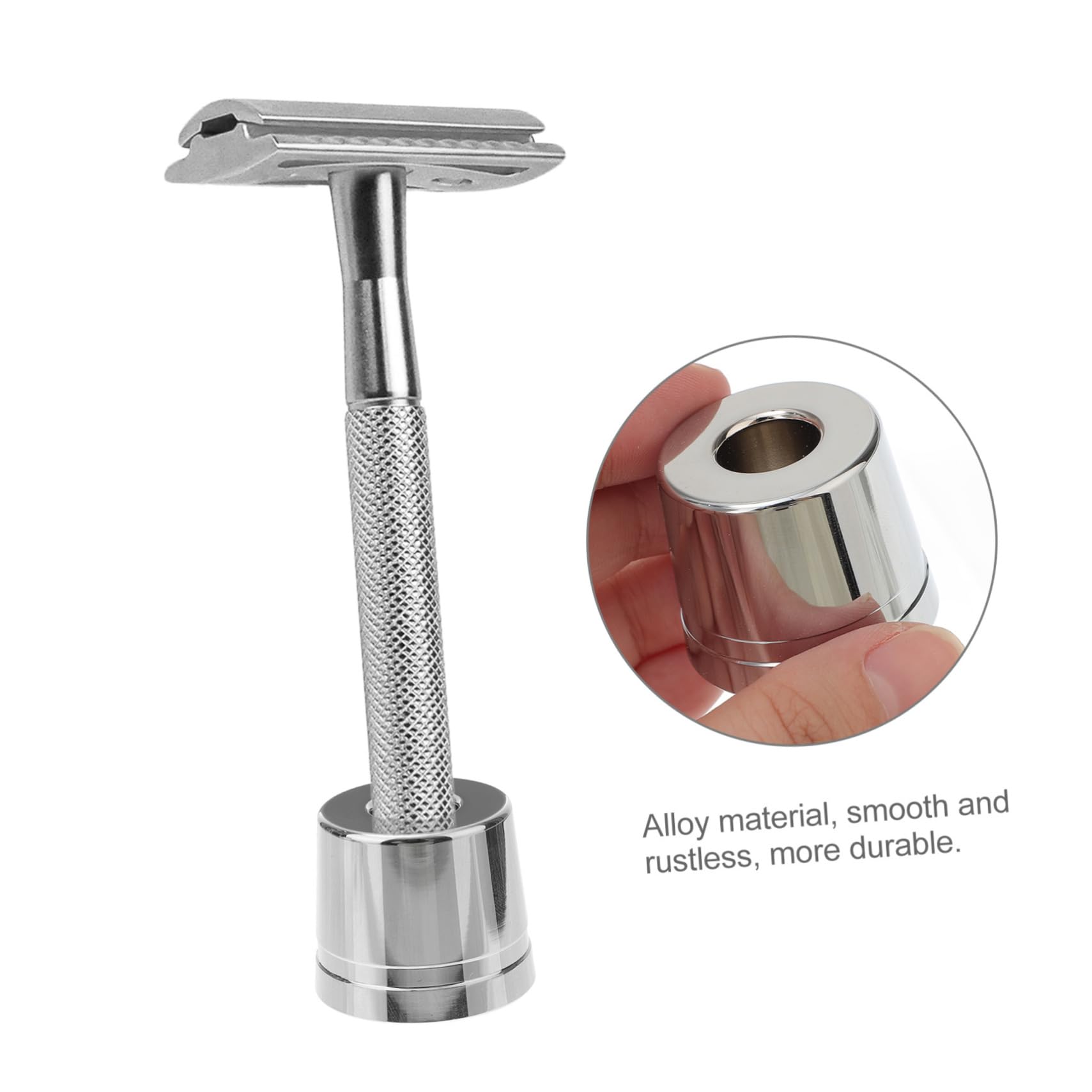Healeved Razor Base Manual Razor Stand Holder Vintage Copper Manual Razor Holder Rust-proof Shaving Stand Base