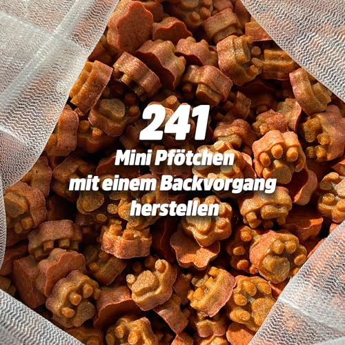 Collory Mini Pfoten (1,5 cm) Silikon Leckerli Backmatte, Hundekekse selbst backen, Schokoladenform, Bonbonform, Material antihaftend und lebensmittelecht (BPA-Frei) (Türkis)