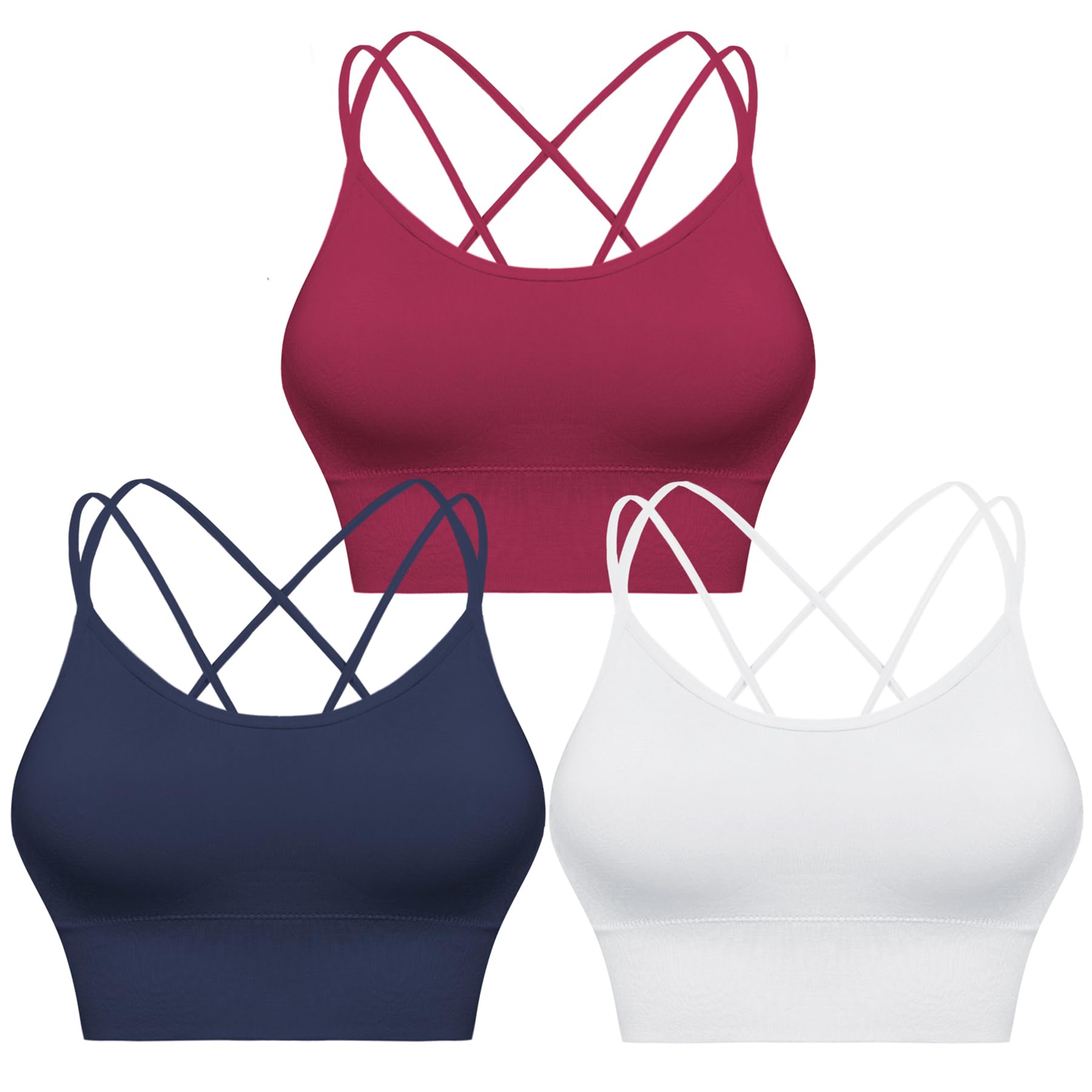 Sykooria Reggiseno Sportivo Donna Top Reggiseno Donna Senza Ferretto con Imbottito Top Donna Fitness Supporto Bustino per Yoga Running S-XL