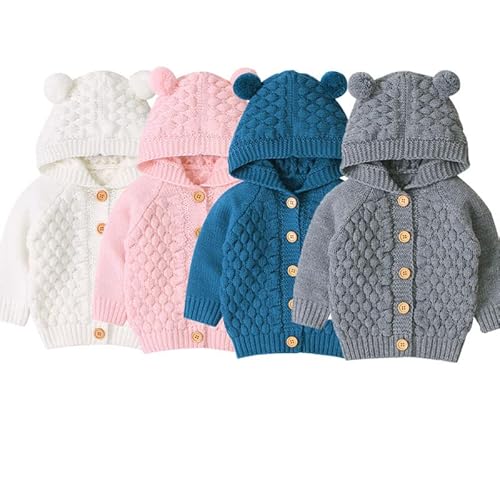 Camisolas de bebê infantil meninos meninas roupas de tricô roupas de bebê bonito com capuz com orelh