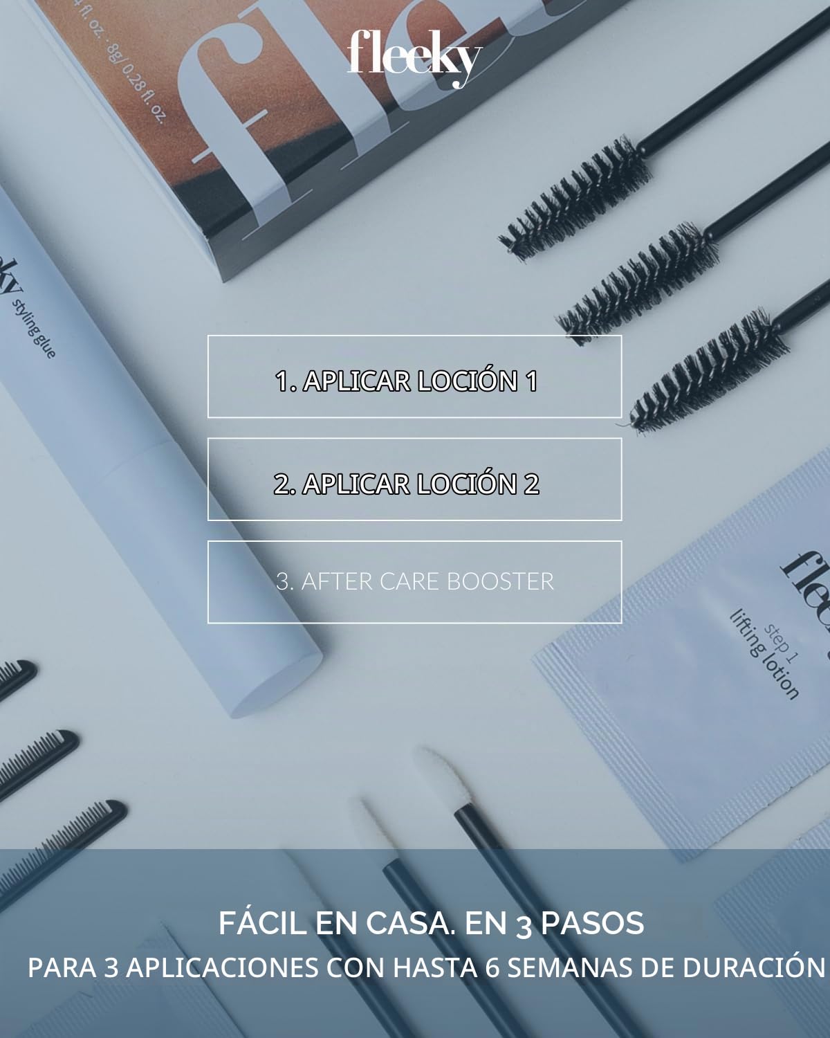 Fleeky Juego de lifting para cejas con pegamento de peinado y cuidado de queratina, kit de elevación de cejas DIY - Cejas voluminosas y definidas - Suave y fácil - Dura hasta 4-6 semanas - Fabricado