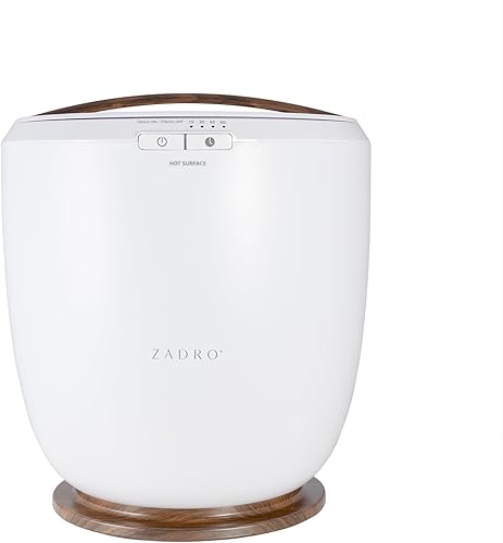 Zadro Calentador de toallas para encimera, blanco/roble