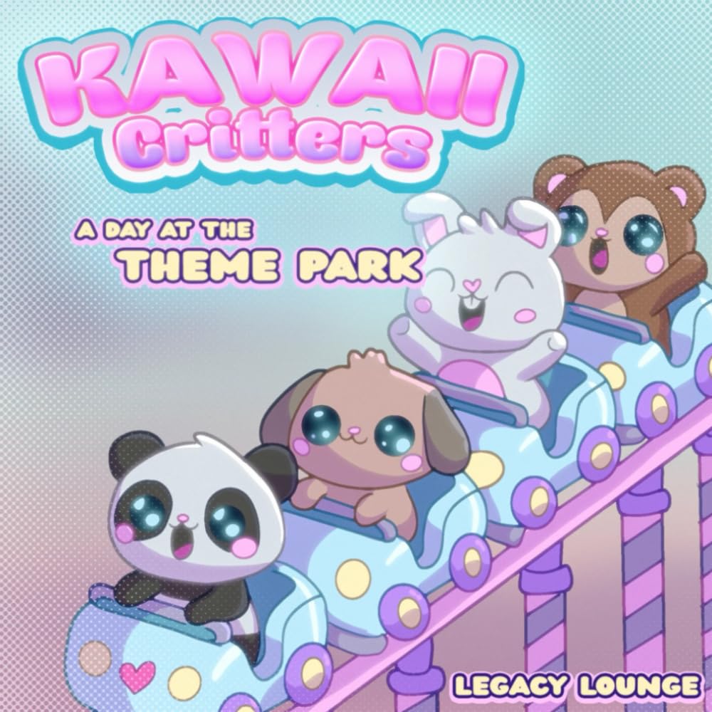 Kawaii Critters: Theme Park Coloring Book, Cute animal Friends for Adults and Teens (Relaxing coloring book): A Day At The Theme Park