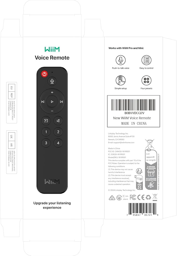Buy WiiM Voice Remote for WiiM Mini and Pro Audio Streamer, Push Buy WiiM Voice Remote for WiiM Mini and Pro Audio Streamer, Push