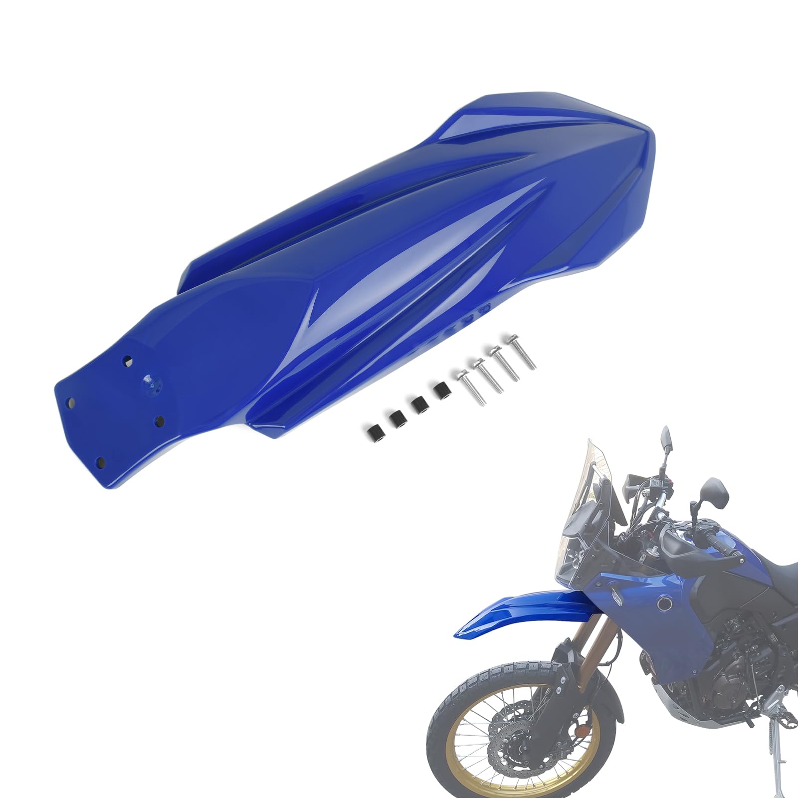 Guardabarros delantero para motocicleta compatible con Yamaha Tenere700 XTZ700 XTZ690 2019-2025, recambio para motocicleta, guardabarros delantero para rueda delantera (Frente azul)