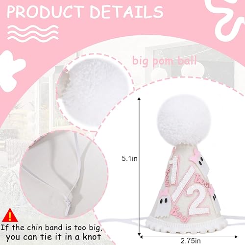 Miniatura 10 de WAOUH Sombrero de medio cumpleaños para bebé, sombrero de corona de 12 cumpleaños, accesorio para fotos de bebé para cumpleaños de 6 meses, mini