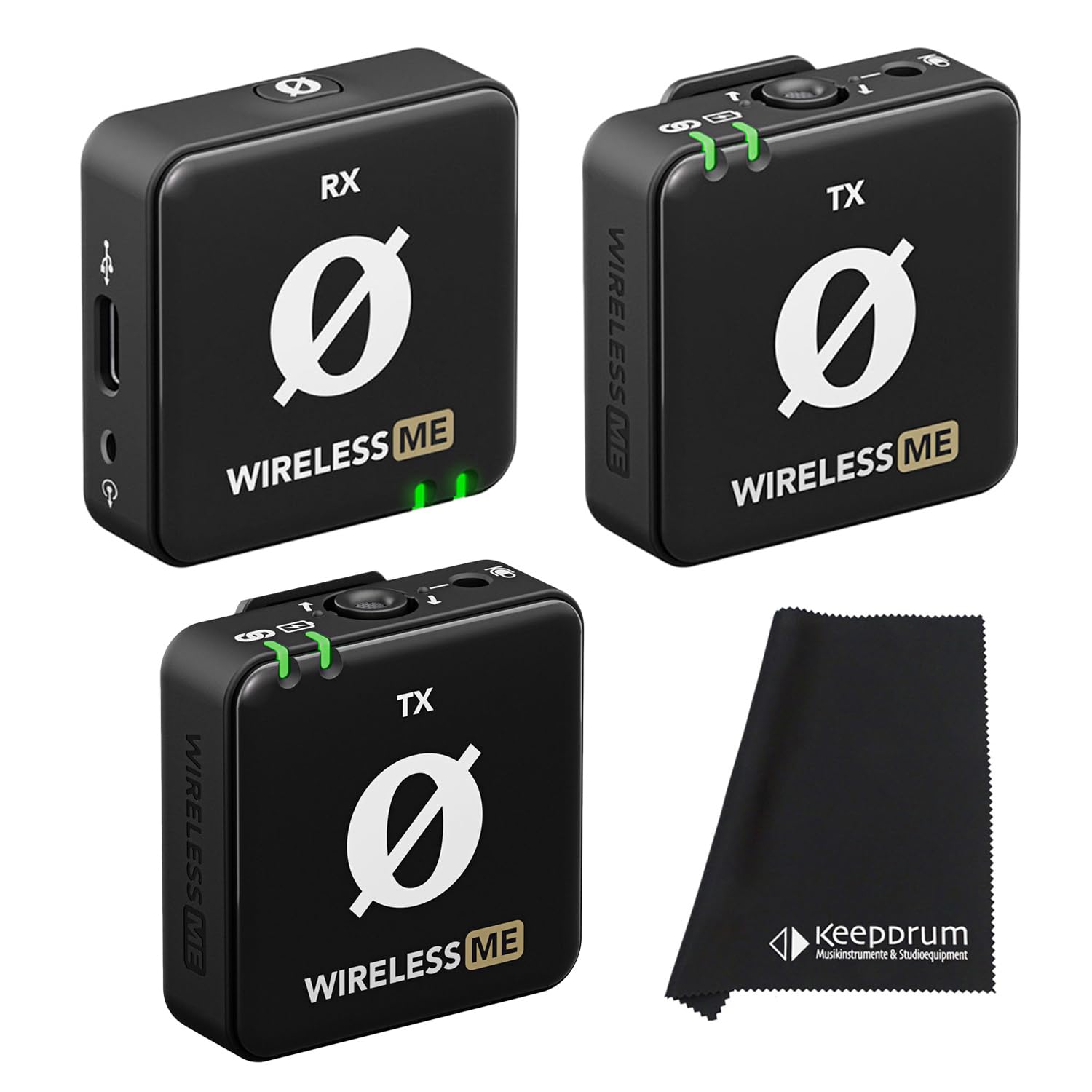 Rode Wireless ME bezprzewodowy system mikrofonowy + bezprzewodowy moduł nadawczy ME TX + ściereczka z mikrofibry Keepdrum