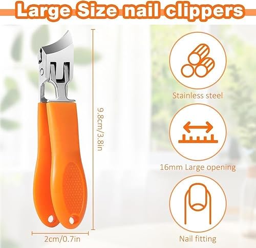 Miniatura 2 de Tijeras para uñas y pies para uñas encarnadas, curvas, apertura de mandíbula ancha, tijeras de uñas antiflexión (color negro, 1 unidad)