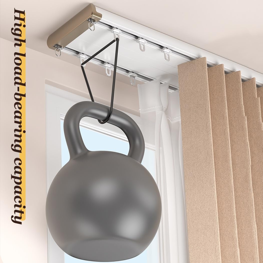 Heavy Duty Curtain Track Set 70-600cm Double Track Ceiling Mount, Easy To Install Aluminium Alloy Curtain Rail, Curtain Rails Drop Ceiling Curtain Track System(130CM (4.3FT))