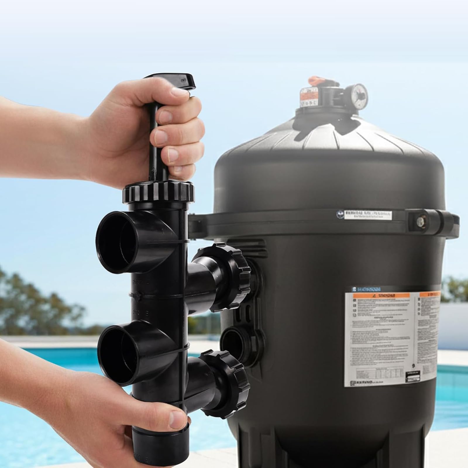 Pièce coulissante pour arrangements de sable de base, installation simple et filtration efficace, filtre d'entretien de piscine