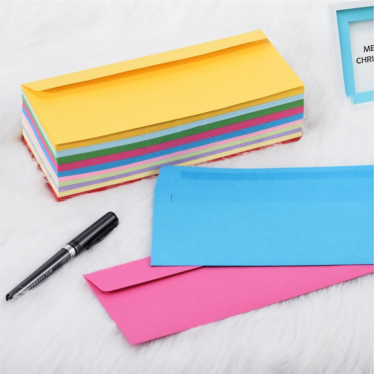 200 Pack #10 Business Envelopes, Self Seal Standard Envelopes for Office Checks, Business Letter Mailing, Invoices, Invitations, 4 1/8 x 9 1/2 Inches (Ten Colors, 4.13 x 9.49)