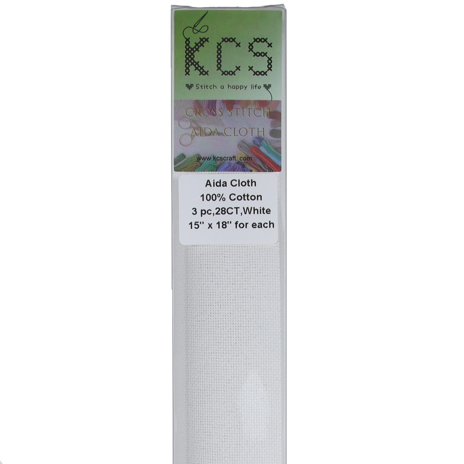 KCS 3 pc of 15" x 18" Counted Cross Stitch Cotton Aida Cloth Needlework Fabric,28CT,White