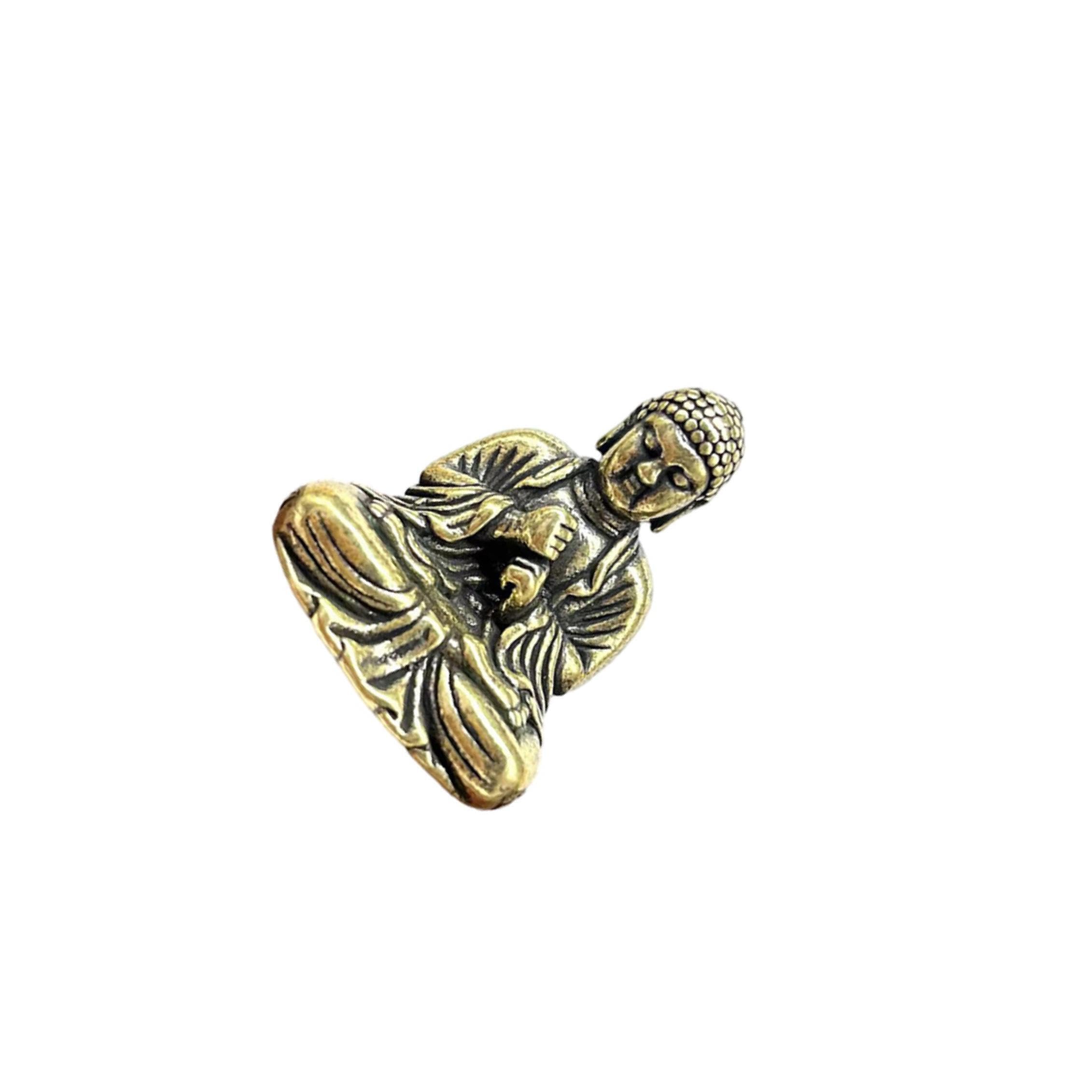 PIXZCSA Graceful Brass Buddha Figurine Compact Tea Pet Model With Artistic Ornament Durable And Easy To Clean Mini Brass Tathagata Buddha Tea Pet Figurine, 2.6x3cm