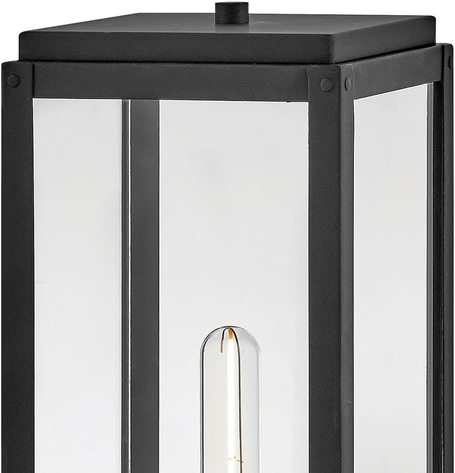 Hinkley Max Medium Pier Mount Lantern, Low Voltage Black