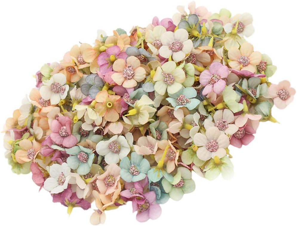 Garneck 50pcs Fake Flower Heads for Crafts Artificial Silk