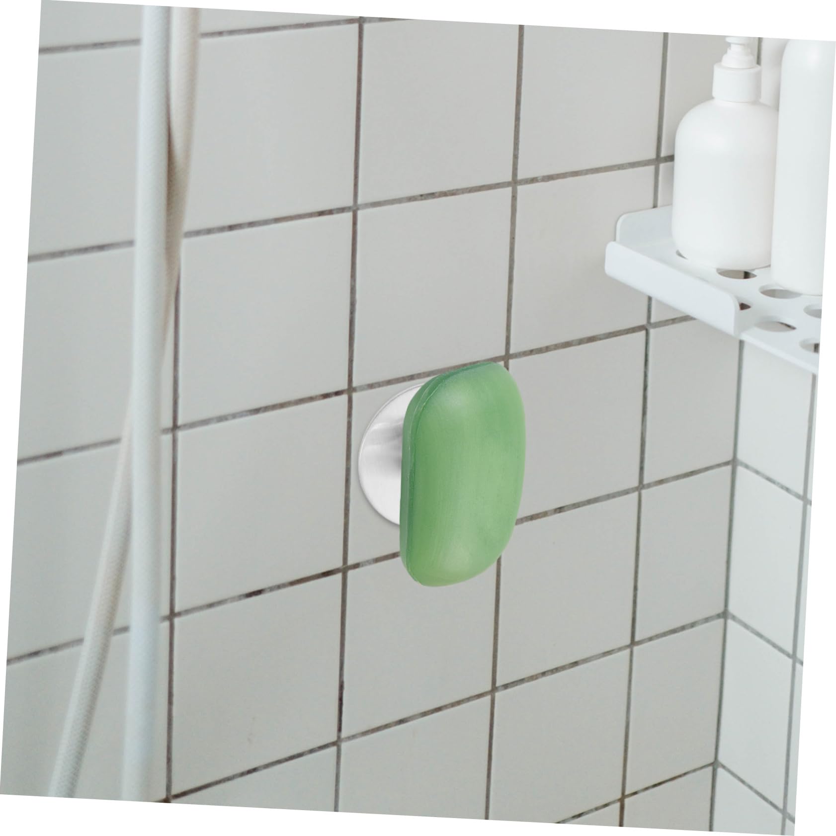 5juegos Soporte De Jabón De Inoxidable La Pared Jabonera Magnética Sin Taladrar para Baño Almacenamiento y Color Plateado