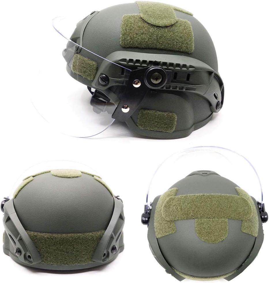 Airsoft Tactical MICH2000 Helmet with Visor Face Shield Face Protection (Green) : Sports & Outdoors