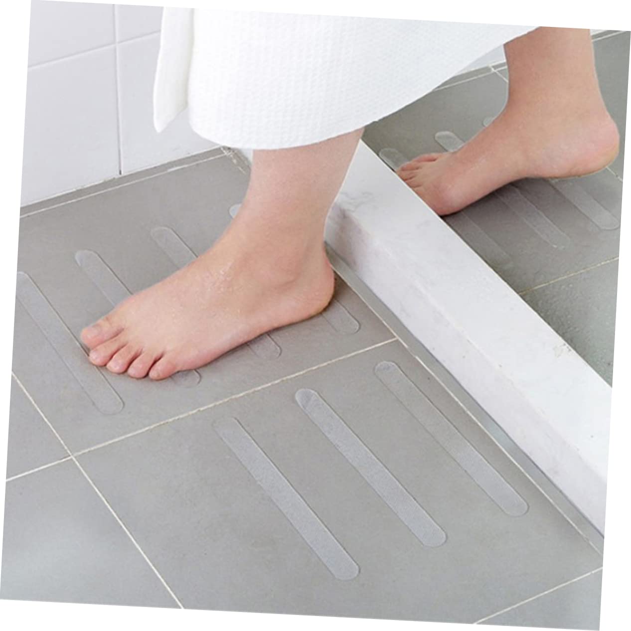ABOOFAN 30Pcs Transparent Slip Bathroom Sticker Strips DIY Long Safety Bath Strips for Non Slip Shower Floors Easy to Install Bath Safety Adhesive Treads