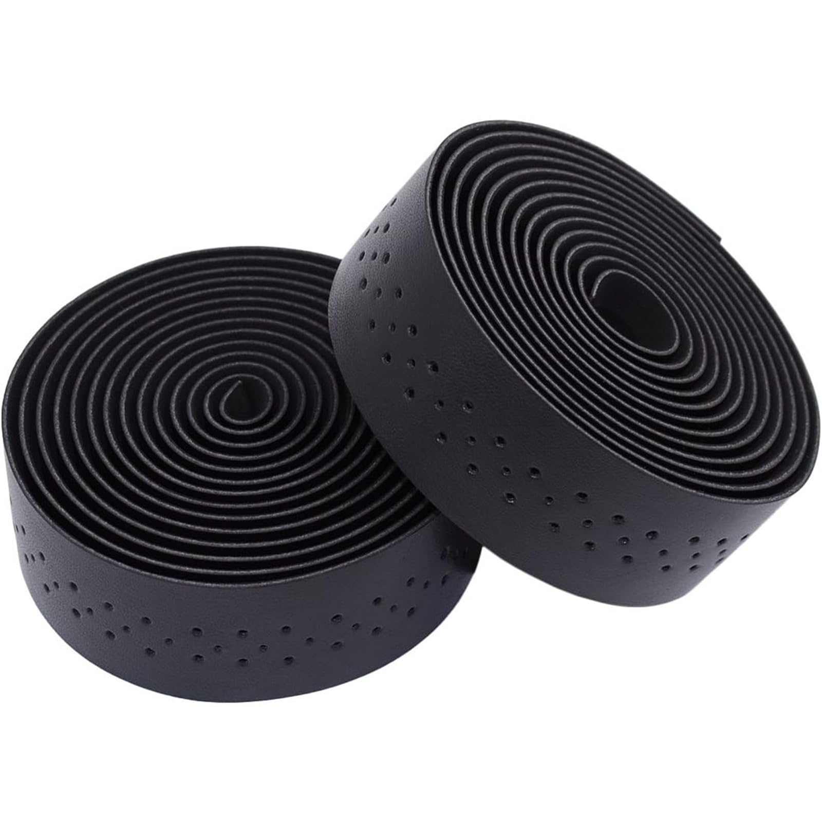 THE WHITE SHOP 2 PCS Non-Slip Stain-Resistant Bike Handlebar Tape – Shock Absorbing Silicone and EVA, Breathable Durable Grip for Road and Mountain Bikes (Deep Black)