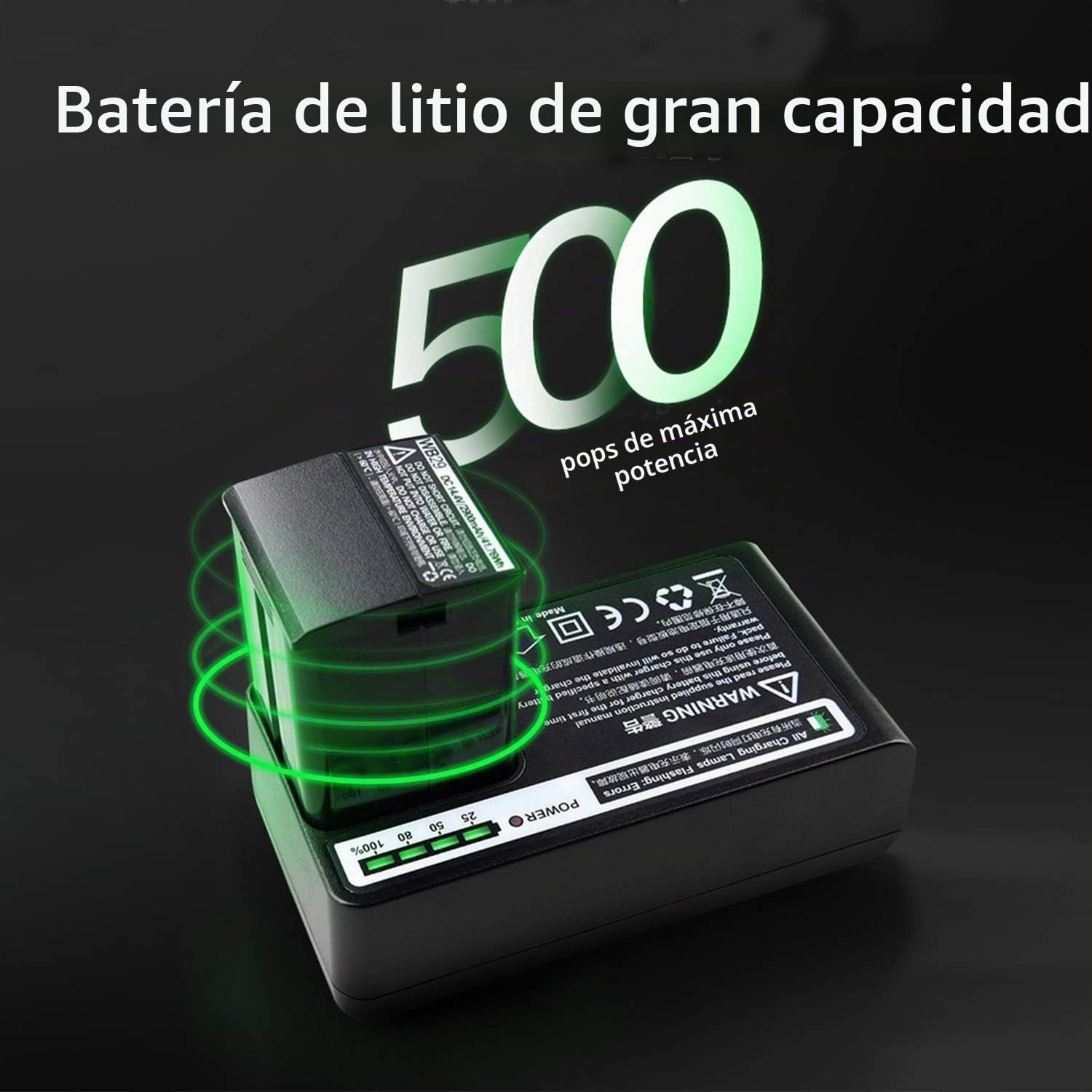 Godox AD200 Pro AD200Pro Flash Strobe, 200w 2.4G TTL 1/8000 HSS Speedlite con 2900mAh Batería de Litio, 500 Full Power Monolight，Bombilla Desnuda/Speedlite Fresnel Flash Cabeza
