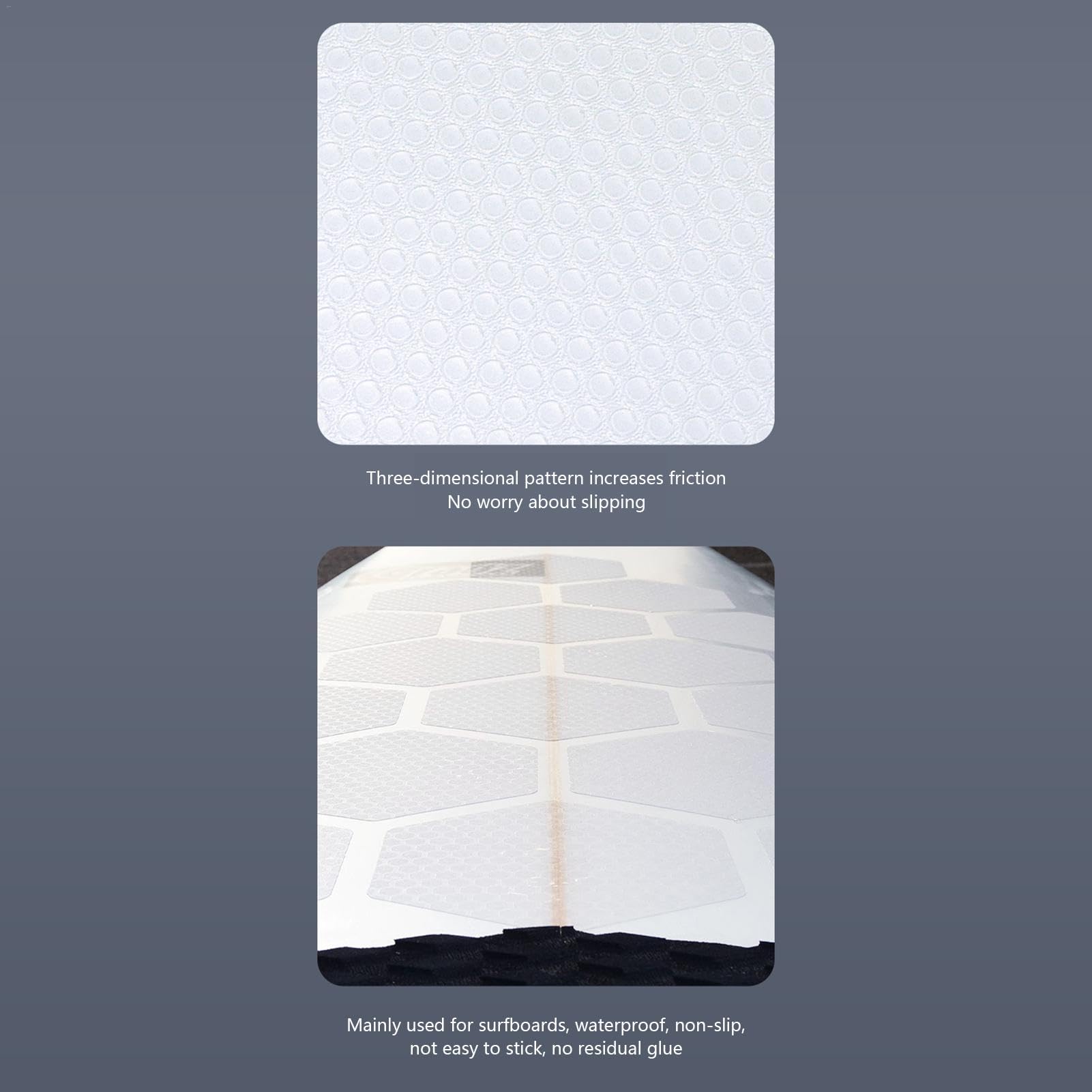 Cuscinetti per tavola da surf, cuscinetti per trazione skimboard | Pad da surf esagonale antiscivolo Pad da surf,Versatile cuscinetto di trazione antiscivolo Tappetino antiscivolo per surf per shortbo