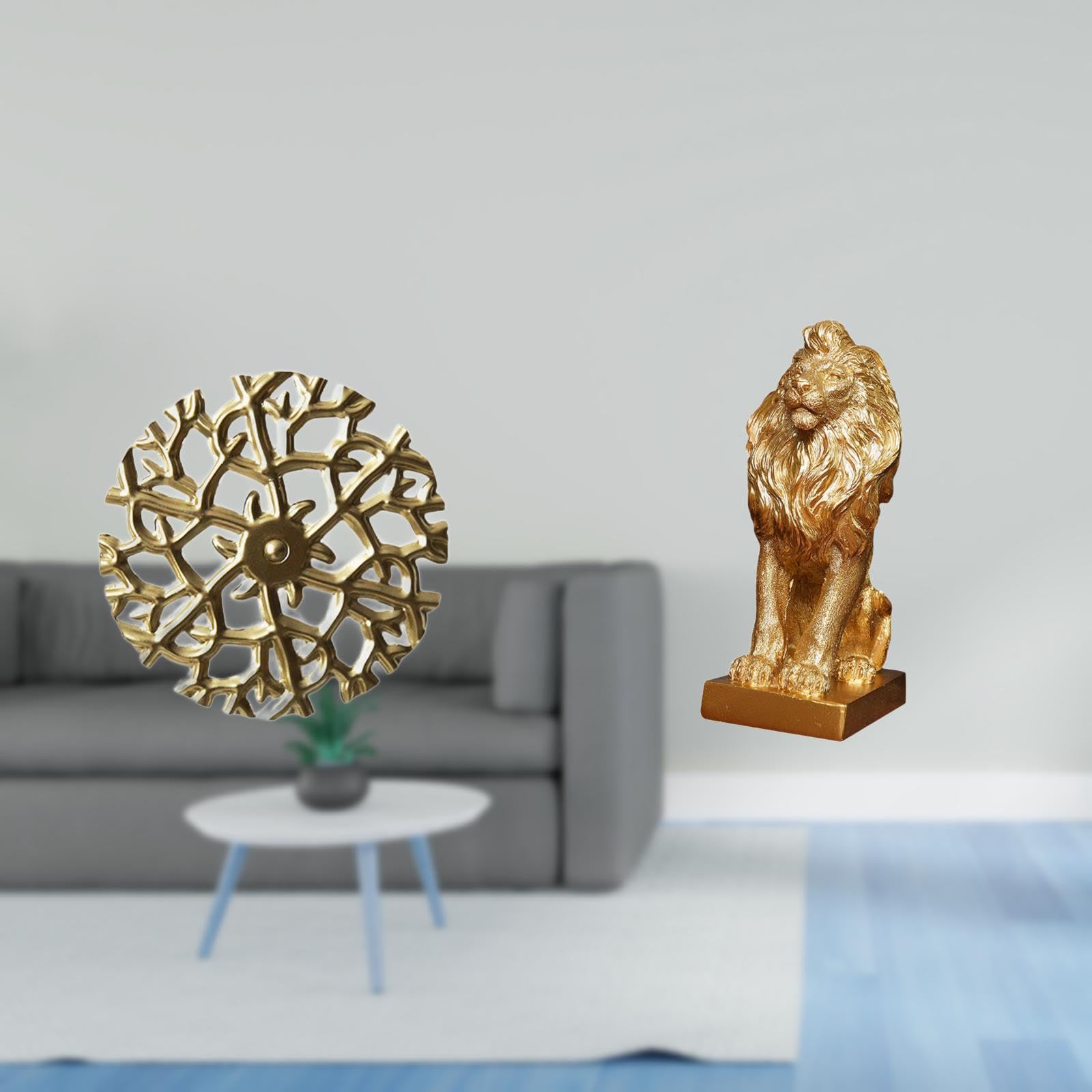 Enakshi® Majestic Lion Metal Wall Art Sculpture Rustic Scenic Wrought Iron Statue Plaque 3D Hanging Pendant Collectible Tabletop Ornament Decorative for Office Living Room Home Bookshelf Birthday Gift-image-26