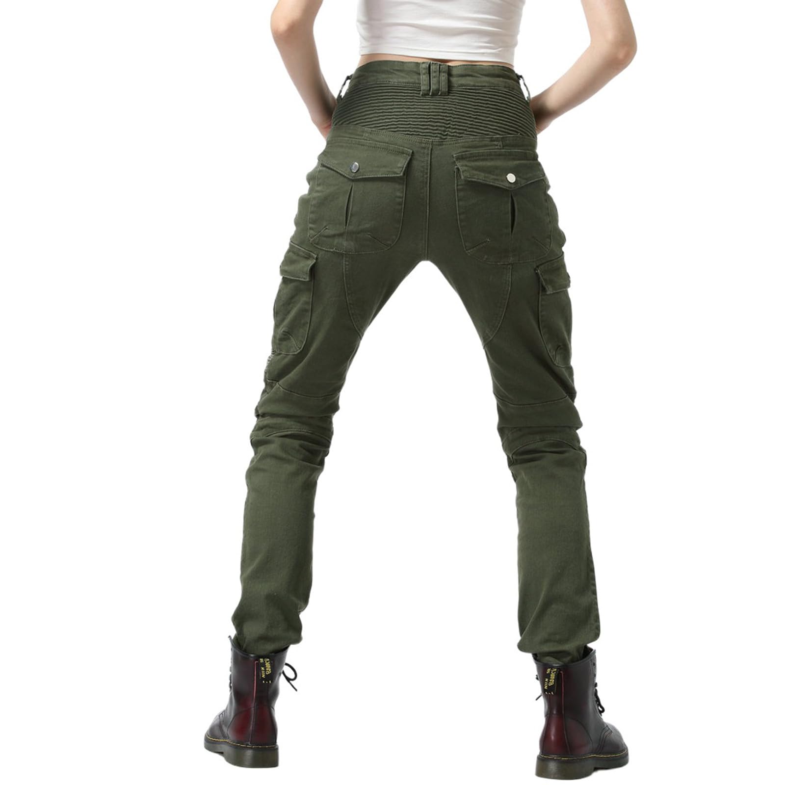 Vaqueros de moto para mujer, pantalones vaqueros skinny de verano, con protecciones para rodillas y caderas, elásticos, ajustados, de mezclilla, para motociclista, hotpants, fiestas