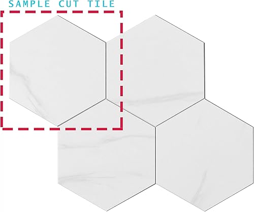 Miniatura 2 de Avant Decor Azulejo hexagonal grande compuesto de piedra  Azulejos de cocina para despegar y pegar  Azulejos de pared para pegar  Fácil instalación