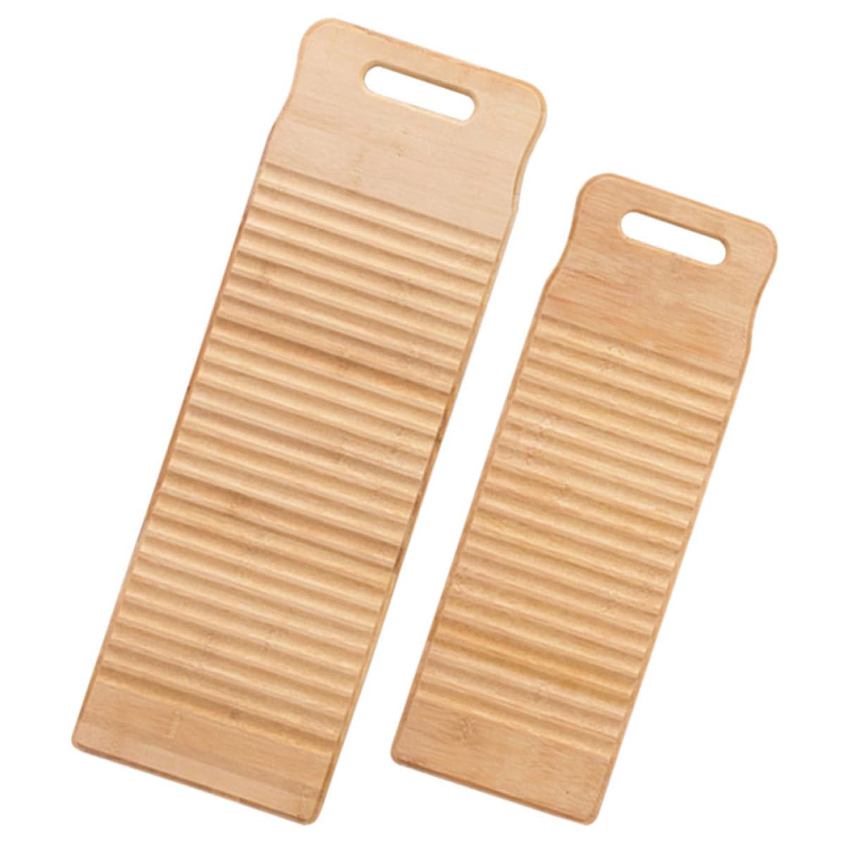YARNOW Asse per Lavare i Panni in Legno Bambù 2 Pezzi Mini Lavapanni da Bucato a Mano Antiscivolo Design Appendibile per Uso Domestico e Viaggi, Resistente e Sicuro senza Sbavature,