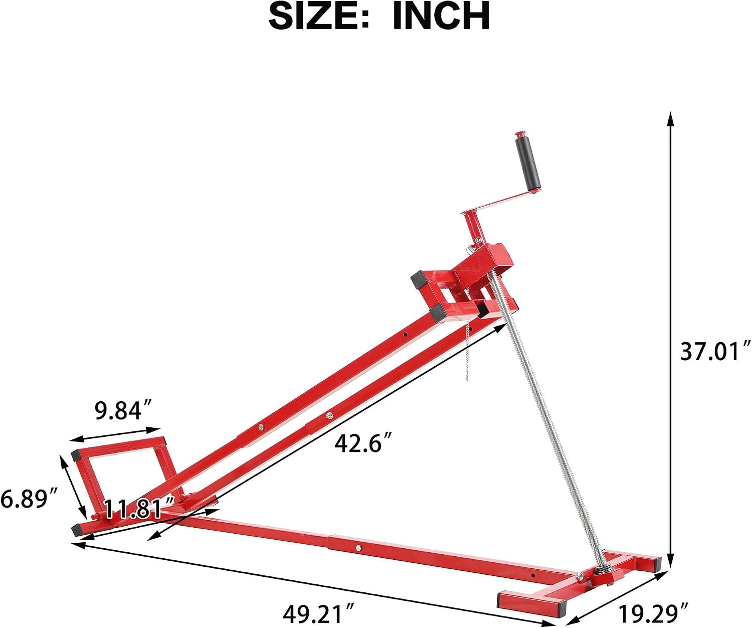 Lawn Tractor Lift, 45° Tilt Adjustable Universal Lawn Mower Lift, 800 Lbs Capacity Lawn Tractor Lifter, Easy Lawn Mower Lift for Cleaning Aid