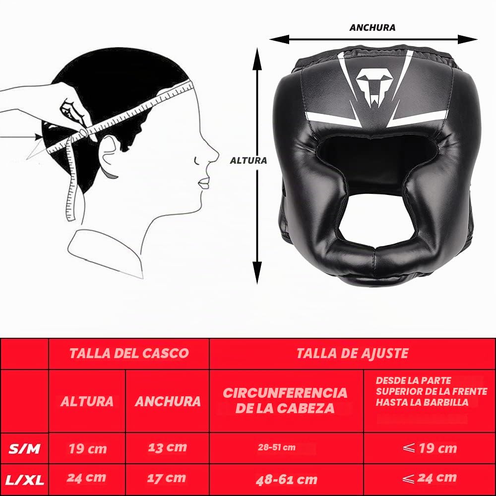 LangRay Casco de Boxeo para niños y Adultos Protector de Cabeza con Malla para Sparring Karate Taekwondo