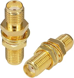 BOOBRIE SMA Socket Connector SMA Female to Female Barrel Adapter SMA Female Bulkhead Panel Chassis Mount Connector Antenna Jack Adapter for WiFi/GPS Antenna/Wireless LAN Devices 2pcs