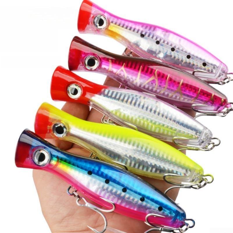 Topwater Fishing Lure 12.5cm 40g Floating Bait for Bass Pike and Predatory Fish ABS Construction Four Color Options Saltwater and Freshwater Long Casting(40g12.5cm 3#Purple)