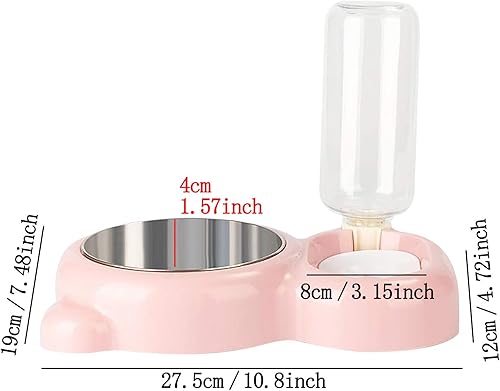 Miniatura 2 de SNGSHJ Botella multifuncional de acero inoxidable para mascotas con cuenco de agua para gatos y gatos, suministros de acero para mascotas, cuencos