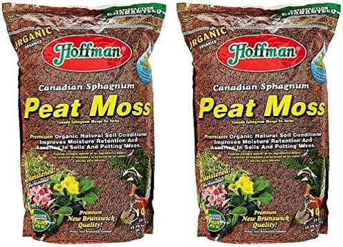 Hoffman 15503 Canadian Sphagnum Peat Moss, 10 Quarts (2-Pack)