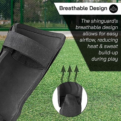 Vizari Malaga Soccer Shin Guard For Kids| Youth Soccer Shin Guard | Lightweight And Breathable Child Calf Protective Gear Soccer Equipment | Black/White | Small #TOP3