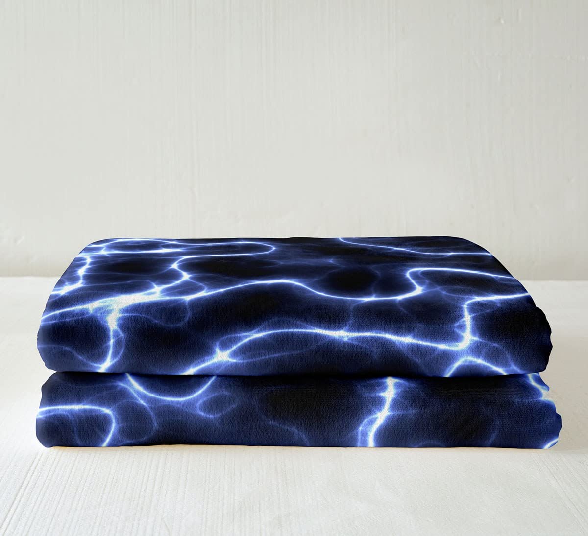 Coperta in pile Lightning Sherpa con linee energetiche incandescenti coperta in pile 3D blu cosmica per ragazzi e ragazze, ragazzi e adolescenti, coperta per divano letto, king 200 x 201 cm