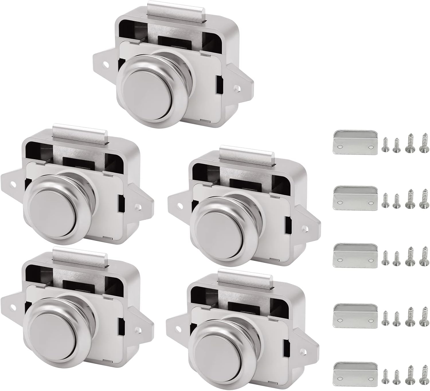 LENKRAD Push Button Drawer Latch, 5 Packs Camper Cupboard Knob RV