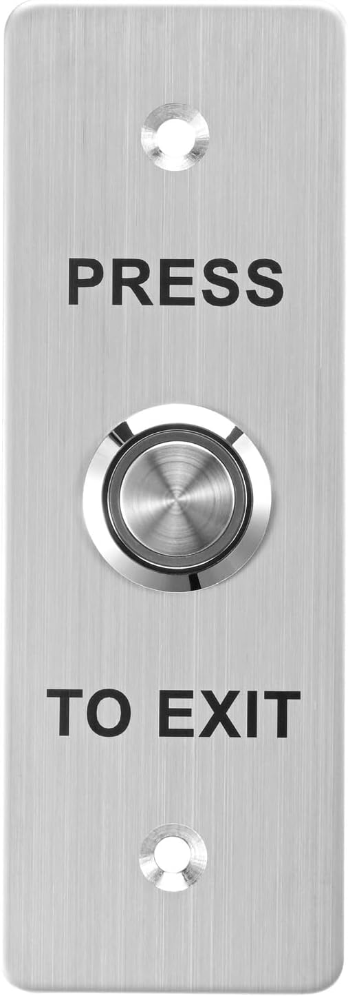 Push to Exit Button，Stainless Steel Door Bell Type Round Request to Exit Button Standard Size for Door Access Control With LED Light NC COM and NO Output (Push to Exit Button_05)
