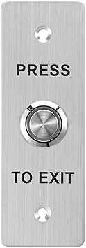 Push to Exit Button,Stainless Steel Door Bell Type Round Request to Exit Button Standard Size for Door Access Control With LED Light NC COM and NO Output Push to Exit Button_05