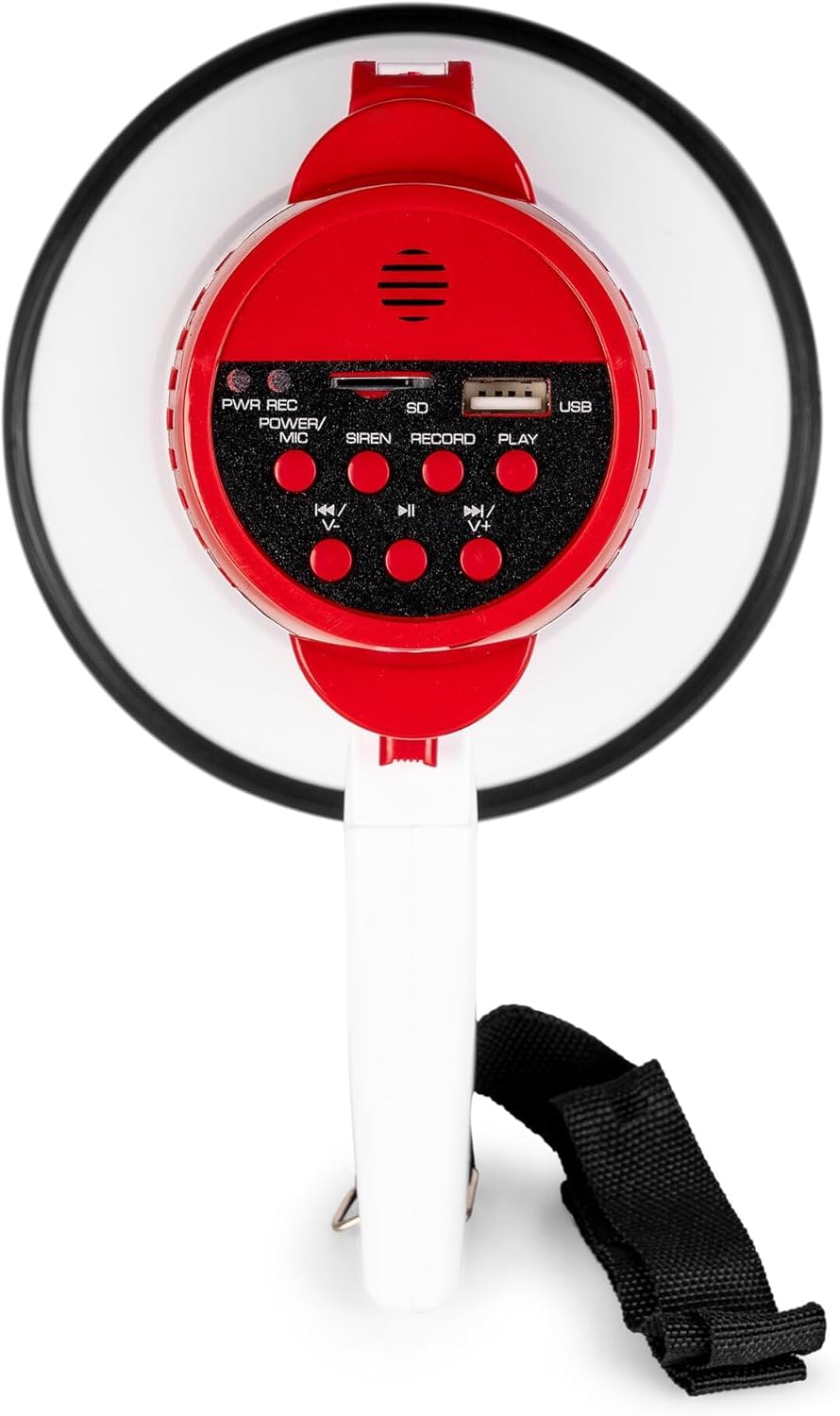 Vonyx MEG025 Megáfono Portátil con Bluetooth de 25W, 800m de Alcance, entradas USB/MicroSD, Sirena, Función de grabación, Megáfono de Mano con Batería Recargable para Eventos en Interior/Exterior