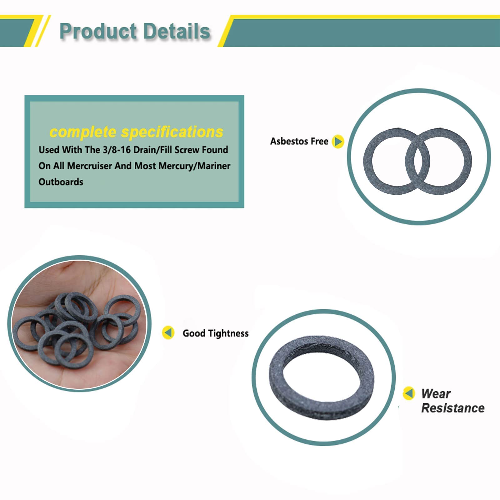 12x Drain Screw Gasket Für Mercury Marine Mercruiser Und Mariner 12 19183 3