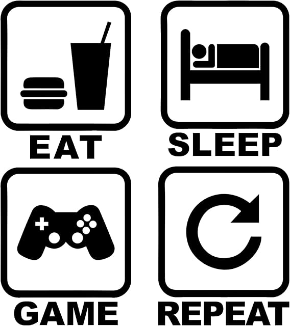 Eat Sleep Gamer Wall Decals Murals, Boy Controller Game Wall Stickers DIY Removable Vinyl Wall Decor, Video Games Wall Sticker for Kids Room Boys Bedroom Home Decoration (1)