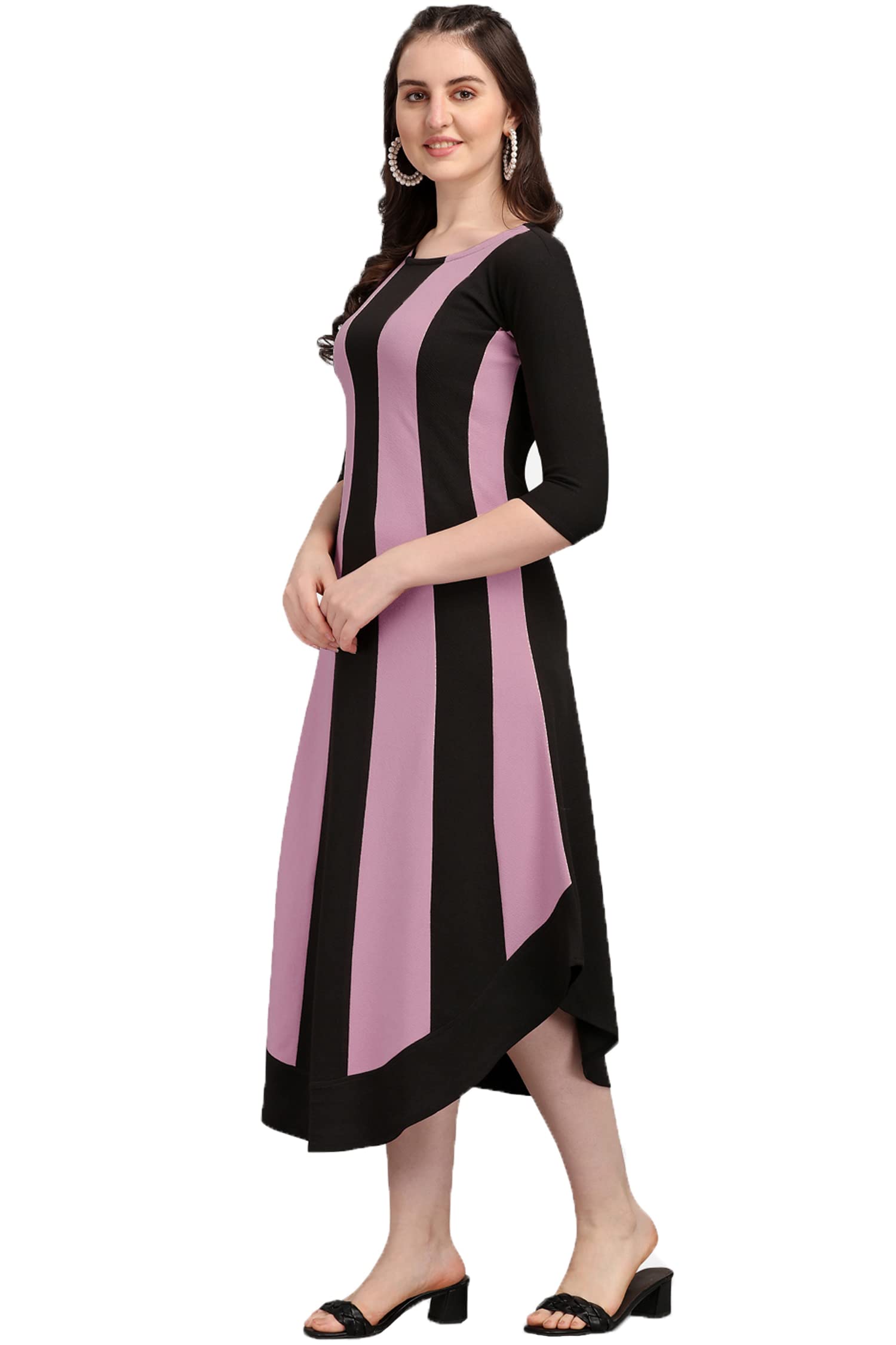 Purvaja Women's Corduroy Empire Waist Maxi Dress (Lucy-526-Lv-Bl-Xxl_Light Violet
