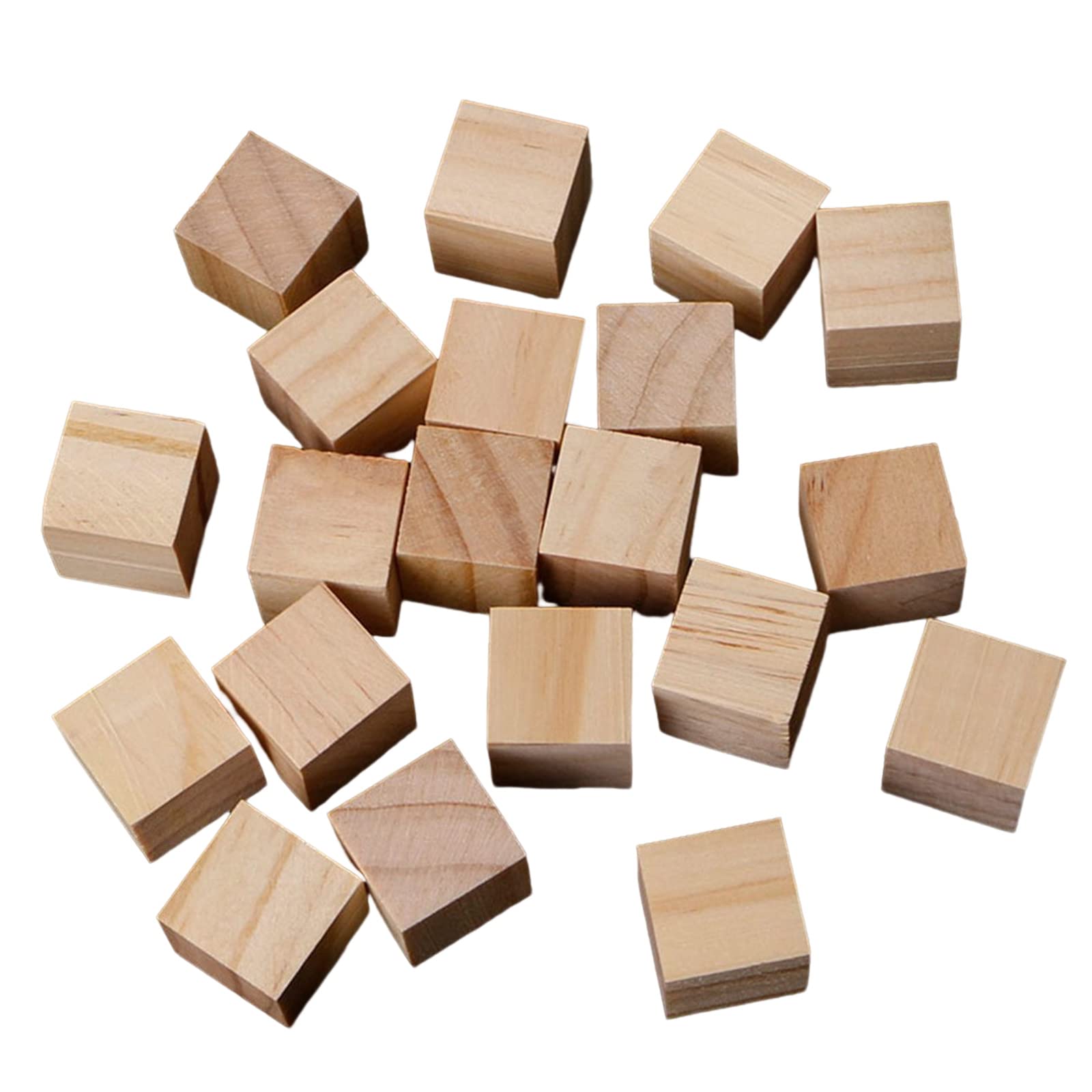 NEWFT 20mm Wooden Square Blocks Cubes Embellishment for Woodwork Craft