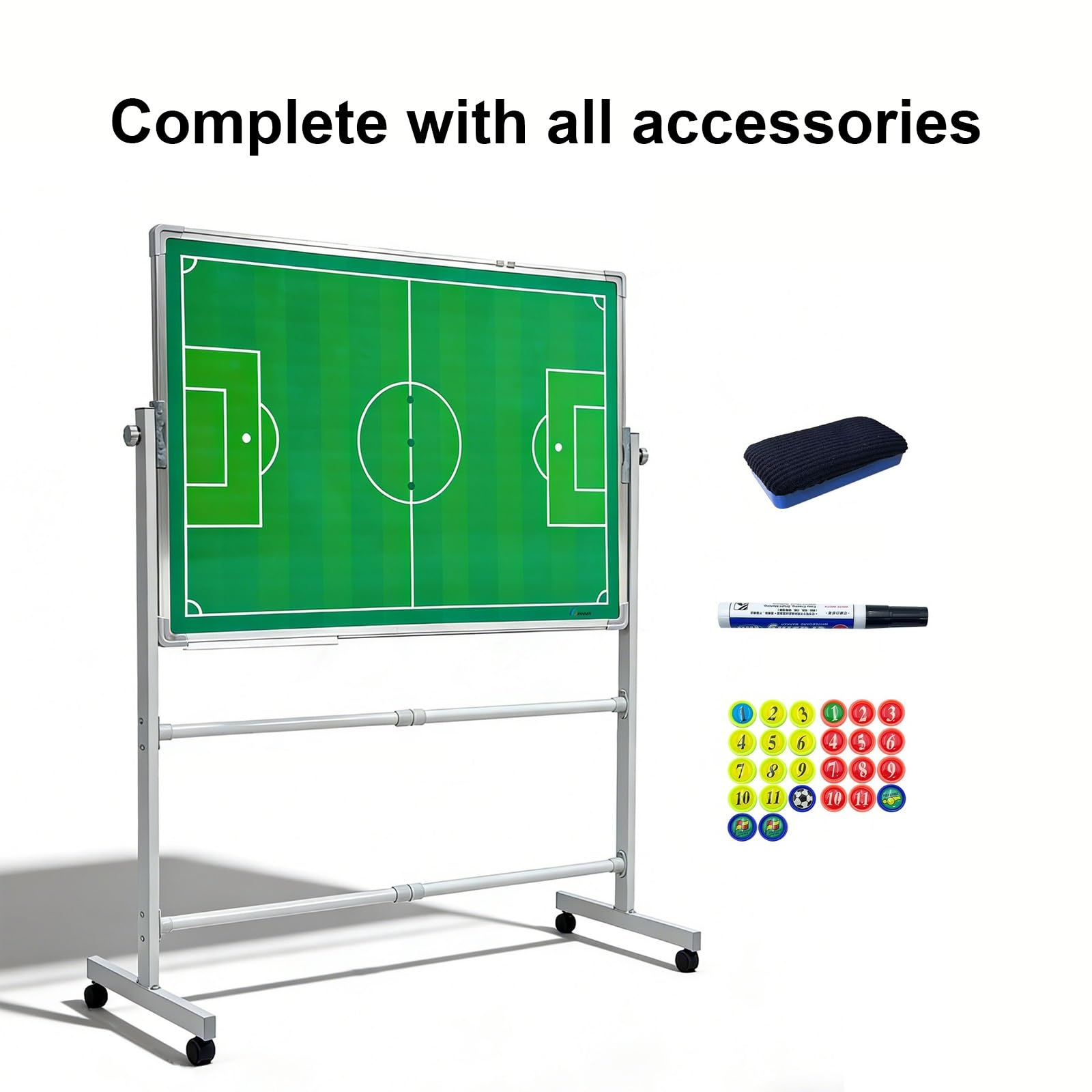 Lavagna Magnetica per Allenamento di Calcio, Lavagna Calcio Allenatore di Board, Telaio e Supporto in Alluminio, per Allenamento