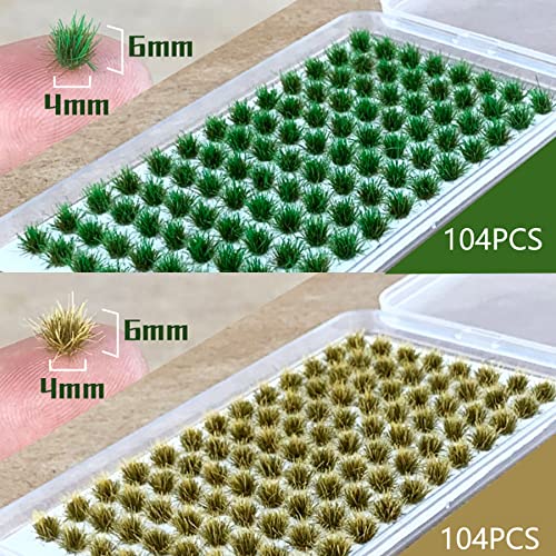 Cayway 208 PCS Static Grass Tufts Terrain Model Kit - Resin Static Scenery Miniature Shrubs & Bushes for Train Landscape Railway Artificial Grass Modeling - Image 2