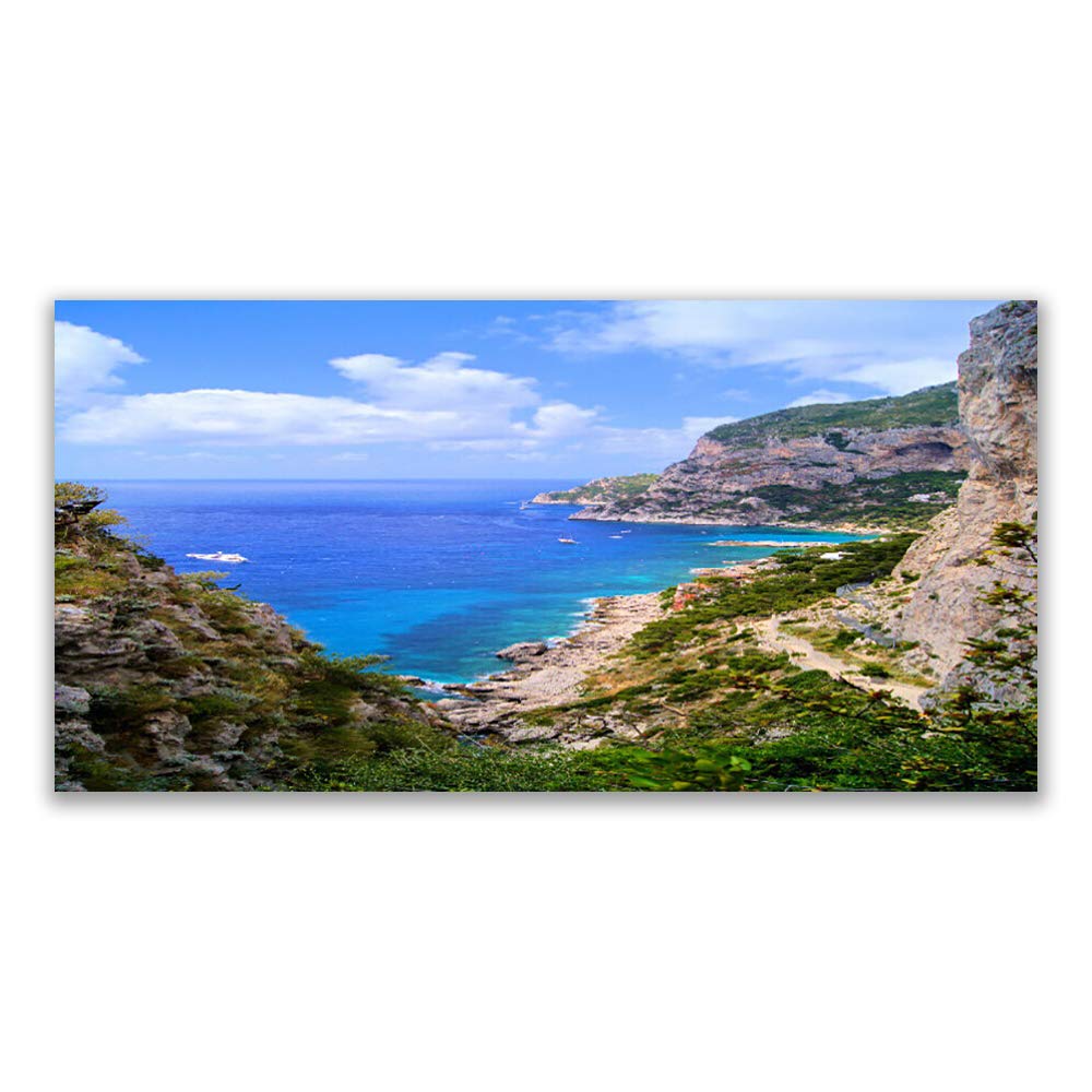 Tableau décoration murale moderne 120x60cm : impression sur toile paysage de mer